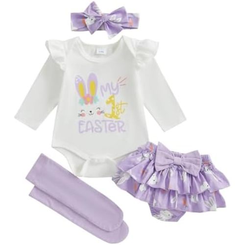 My First 4th of July Baby Girl Outfit American flag Romper Skirt Dress Headband Set Newborn Independence Day Clothes