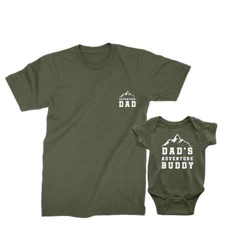 Adventure Dad & Dad's Adventure Buddy. Father's Day gift for Father, Son, Daughter, Baby. Matching dad baby shirts. Father Son matching tees