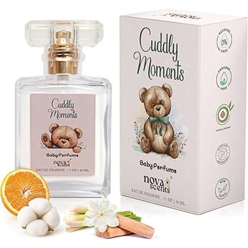 Nova Scents| Baby Cologne| Baby Perfume| Alcohol Free, Hypoallergenic, Paraben Free| Floral, Fresh, Powdery| Gentle Scent for Babies & Toddlers| 1.7oz, 50 ml- Cuddly Moments