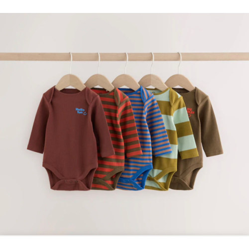 Buy Multi Stripe Long Sleeve Bodysuits 5 Pack from Next USA