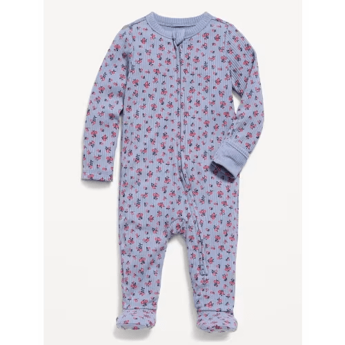 Ribbed 2-Way-Zip Sleep & Play Footed One-Piece for Baby