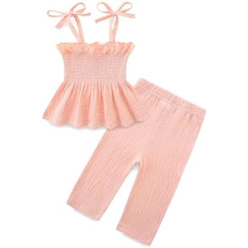Baby Girl Outfits Toddler Sleeveless Cotton Camisole Pants Infant Summer Cloth Set