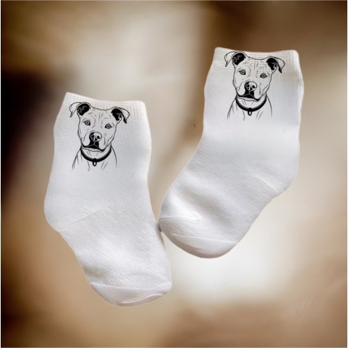 Baby/Toddler/Child Cute PitBull Socks. Multiple sizes offered. Choose from 0-6 months to 10 years. Cute Gift!
