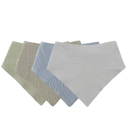 HGYCPP 4 Pcs Soft Cotton Triangle Scarf Solid Color Snap Button Bib Baby Feeding Drool Saliva Towel Infants Bandana Burp Cloth for Newborn Shower Gifts