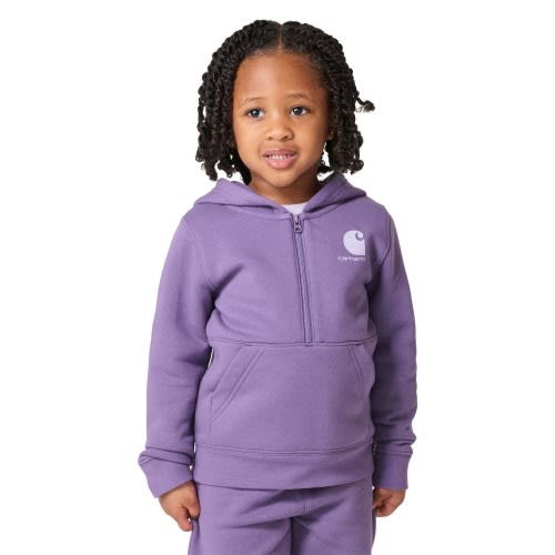 Girls' Long Sleeve Half-Zip Hooded Logo Sweatshirt (Baby/Toddler)