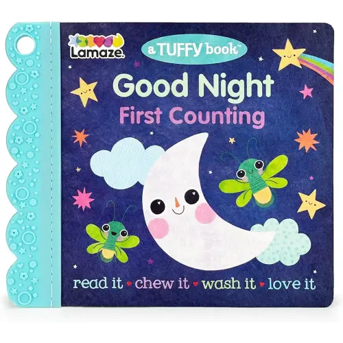 Tuffy Good Night - A Lamaze Book: Washable, Chewable, Unrippable Pages With Hole For Stroller Or Toy Ring, Teether Tough (A Tuffy Book) (Lamaze: Baby's Unrippable Picture Book With Attached Teether)