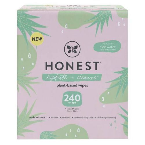The Honest Company Hydrate + Cleanse Plant-Based Baby Wipes - Aloe and Cucumber - (Select Count)