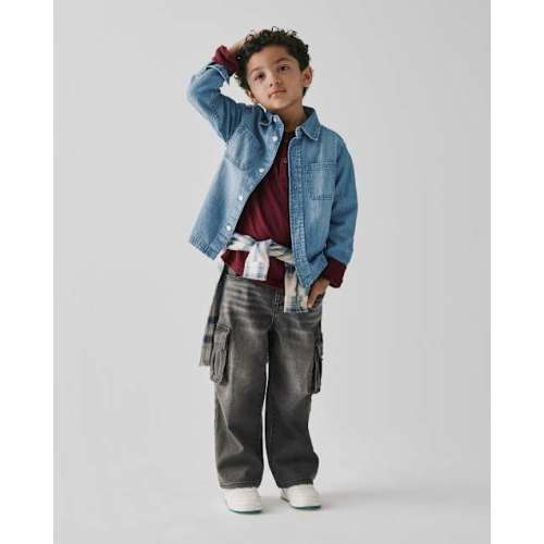 Baby And Toddler Baggy Cargo Jeans - Blue