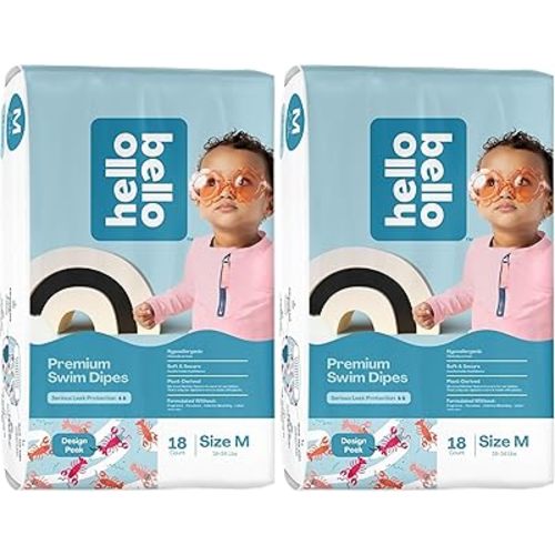Hello Bello Premium Swim Diapers I Affordable and Eco-Friendly Disposable Swim Dipes for Babies and Kids I Size Medium,(Pack of 36)