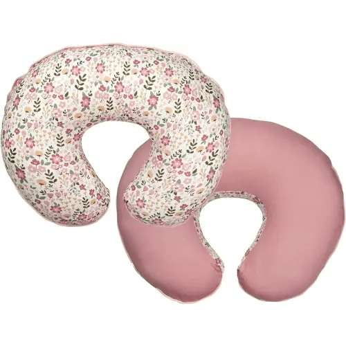 Boppy Nursing Pillow Cover, 100% Organic Cotton, Blush Cottage Garden, Fits the Original Support Boppy Pillow for Breastfeeding and Bottle Feeding, Cover Only, Nursing Support Pillow Sold Separately