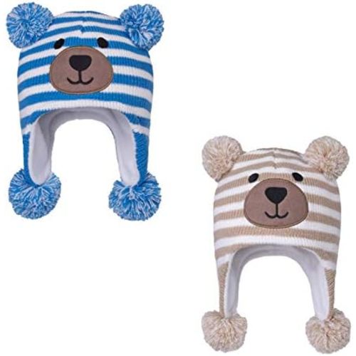 LANGZHEN Toddler Kids Infant Winter Hat,Earflap Knit Warm Cap Fleece Lined Beanie for Baby Boys Girls