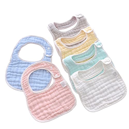 DOSMINE Muslin Baby Bibs for Drooling and Teething Newborn Drool Bibs for Baby Girl Boy