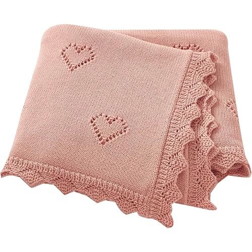 Baby Blanket Cotton Crochet Newborn Neutral Nursery Swaddling Blankets Soft Knitted Boys Girls Receiving Crib 30x40 Inch