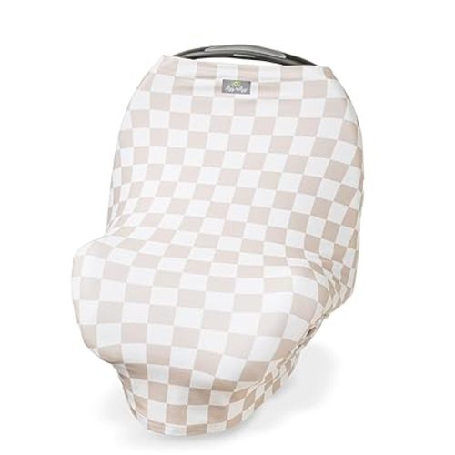 Itzy Ritzy 4-in-1 Nursing Cover, Car Seat & Stroller Cover (Checkerboard) | Multi-Use Design Converts to Nursing Cover, Car Seat Cover, Shopping Cart Cover & Infinity Scarf for Baby’s On-the-Go Needs