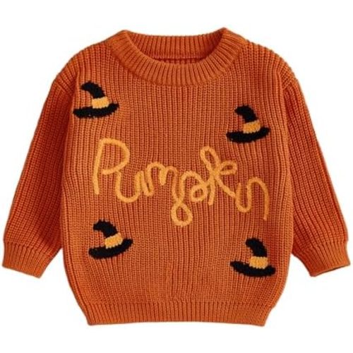 fhutpw Baby Boy Girl Pullover Sweater 3 6 12 18 Months Knit Clothes Unisex Toddler 2T 3T 4T Fall Winter Warm Long Sleeve Tops