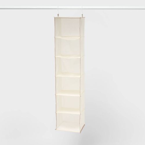6 Shelf Hanging Closet Organizer Tan - Brightroom™