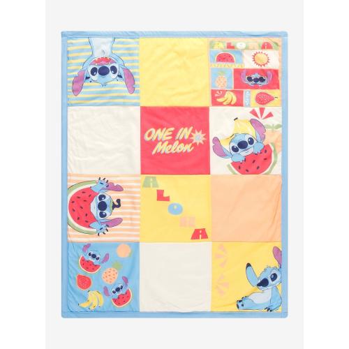 Disney Lilo & Stitch Watermelon Stitch Quilted Baby Blanket - BoxLunch Exclusive