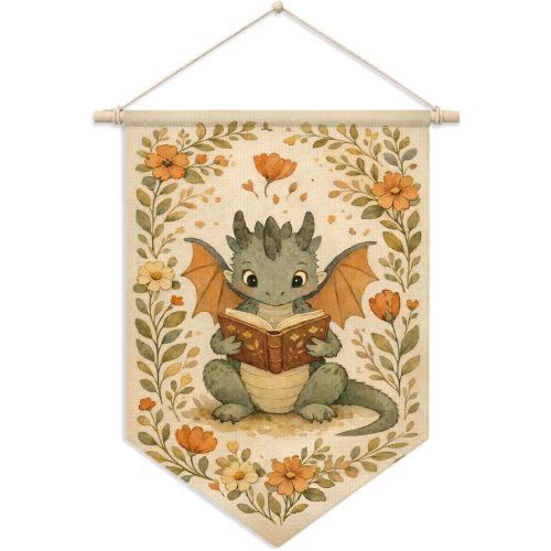Reading Dragon Wall Hanging Flag
