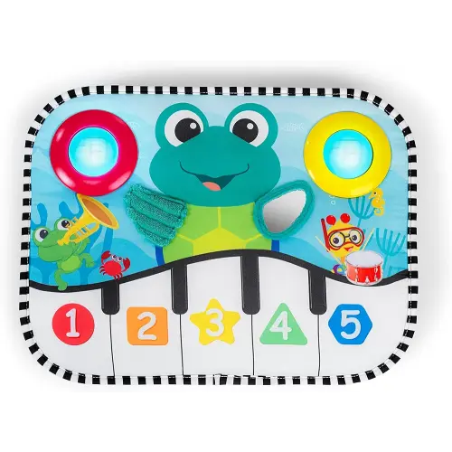 Baby Einstein Ocean Explorers Neptune's Kick & Explore Musical Kick Pad & Crib Toy, for Ages 0 Months and up