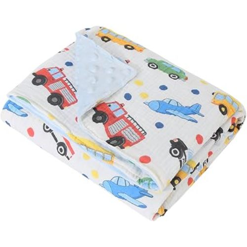 Baby Boys Girls Minky Blanket, Soft Nursery Receiving Blankets (Car)