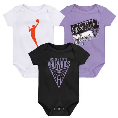Newborn Golden State Valkyries Outerstuff Destiny 3-Piece Creeper Set