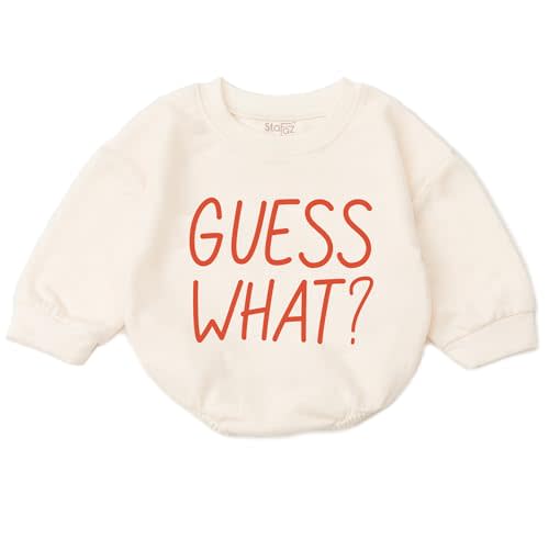 VFAZ Guess What Chicken Baby Bodysuit - Funny Romper Outfit Animal Front Back Cute Shower Gift Long Sleeve Newborn Toddler