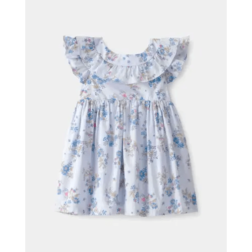 Baby Girl Disney© Winnie the Pooh Floral Dress with Ruffle Neckline - Blue - OshKosh B'gosh | Carter's