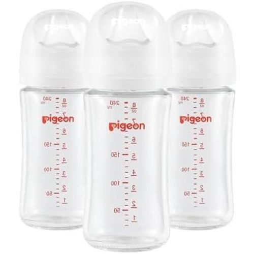 Pigeon - Glass Bottle 5oz/147ml (3-Pack) with SS Nipple 0M+