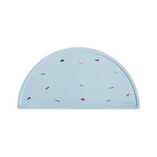 mushie Silicone Placemat for Kids | BPA-Free Non-Slip Design (Retro Cars)