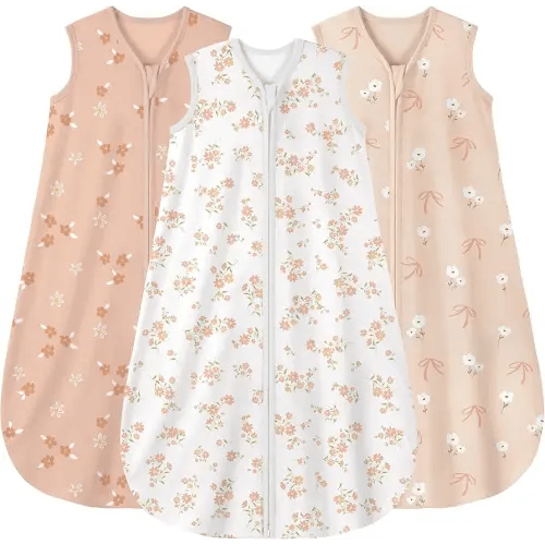 Yoofoss Baby Sleep Sack 0-6 Months Wearable Blanket for Babies 100% Organic Cotton 2-Way Zipper TOG 0.5 Toddler Sleeping Sack 3 Pack, Comfy Lightweight Sleep Sacks