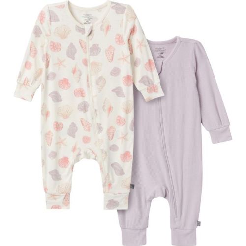 Modern Moments™ by Gerber Baby Girls' 2-Pack Footless Coveralls, Ivory Seashells