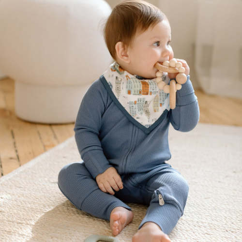 Waffle Baby Sleeper in TENCEL™ Lyocell - Denim Blue – LOULOU LOLLIPOP CA