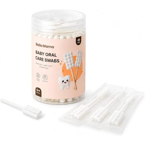 Baby Oral Swabs, Disposable Tongue & Gum Cleaner Gauze, Infant Toothbrush for Newborns 0-36 Months, Baby Mouth Cleaning Sticks, 40 Count