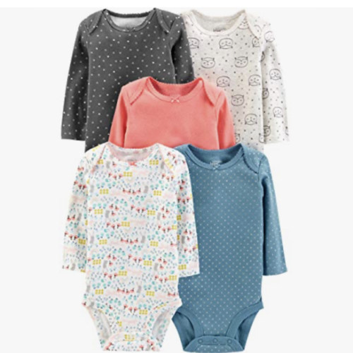 Simple Joys by Carter's Baby Girls 5-pack Long-sleeve Bodysuit newborn