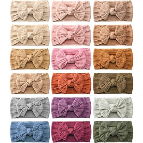 18pcs Baby Nylon Headbands Hair Bow Elastics Hairbands