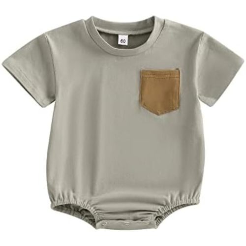Twopumpkin Baby Bubble Romper Boy Girl Oversized Farm Onesie Retro Rompers Short Sleeve Shirts Summer Clothes Cute Outfits