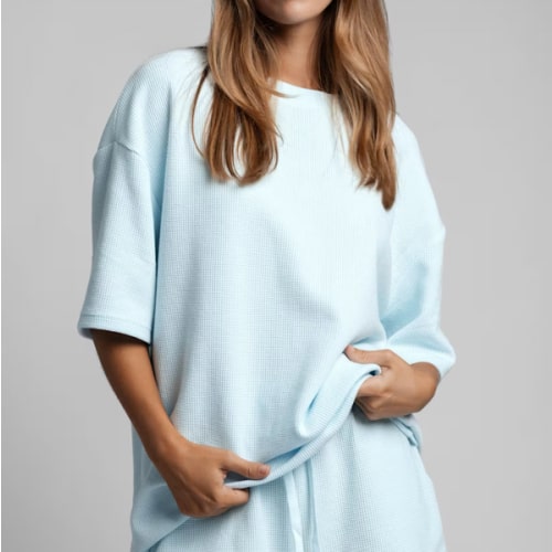 Waffle Lounge Tee | Waffle Knit Top | Comfrt