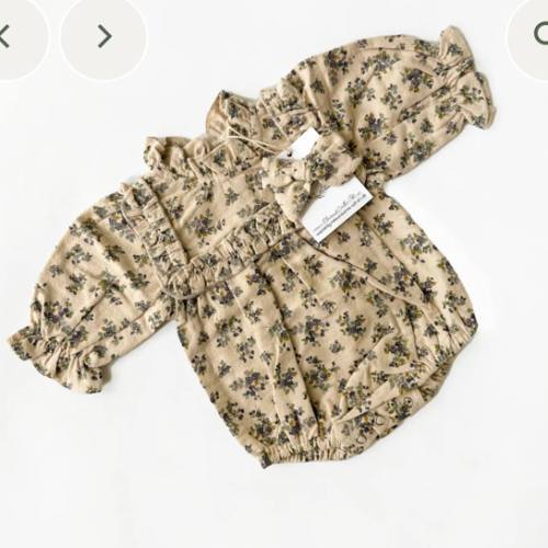 Violla Romper with Bow – Olive and Cradle