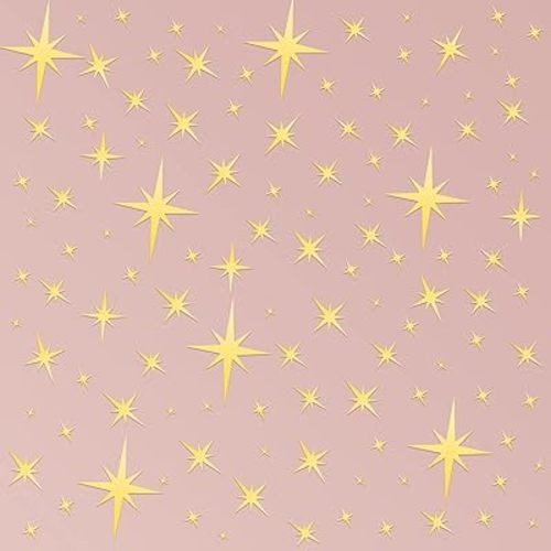 Zonon 82 Pcs Mirror Star Wall Stickers 4D Acrylic Wall Decals,Gold