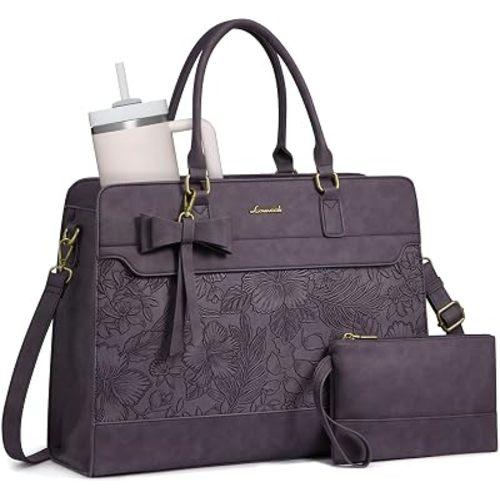 LOVEVOOK Laptop Tote Bag for Women,Leather Work Bag, Waterproof Business Teacher Bag,Large Computer Handbag Purse Briefcase,Office Gifts for Women