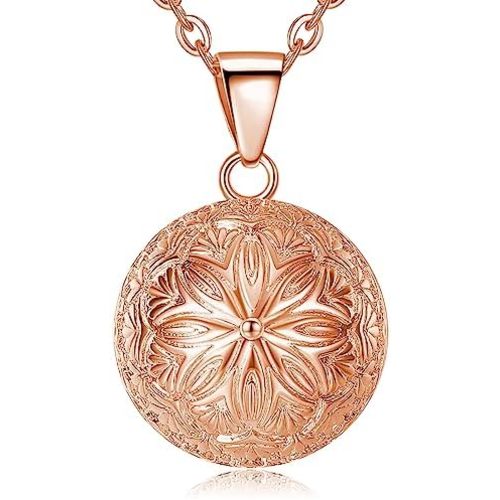 Harmony Bola Pregnancy Necklace, Harmoby Bola Charms for Future Mama Maternal Love Jewelry, 30" Chain