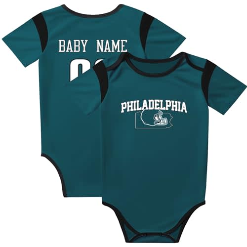 KREDE Philadelphia Baby Clothes Unisex Bodysuit Custom Name Number for Baby Boy Gifts