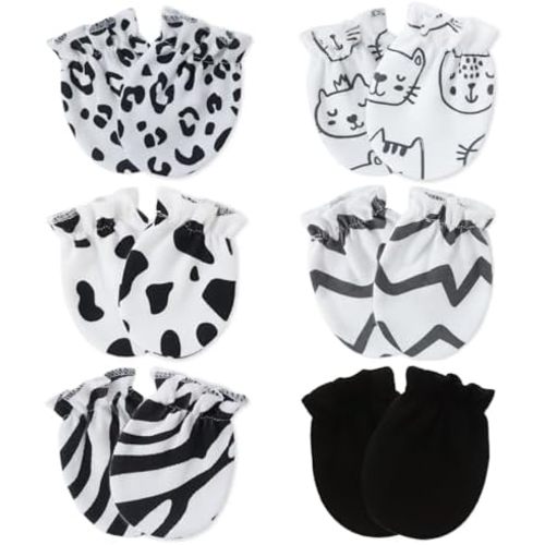 Baby Mittens 0-6 Months No Scratch 100% Cotton Gloves for Newborn Boys Girls