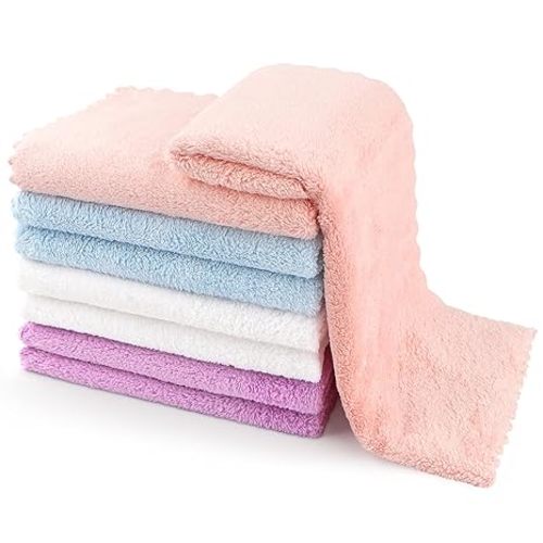 Orighty Burp Cloths for Baby - Super Soft & Highly Absorbent Coral Fleece, 12 x 16 Inch Gentle & Large Burp Rugs, 8 Pack