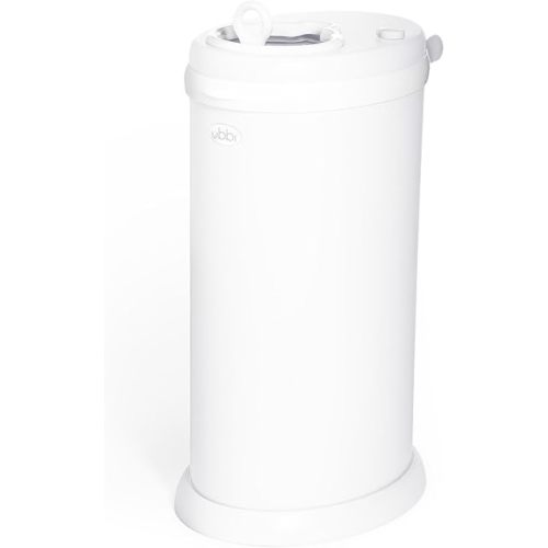 Ubbi Stainless Steel Diaper Pail, No Special Bags, Odor-Locking, White