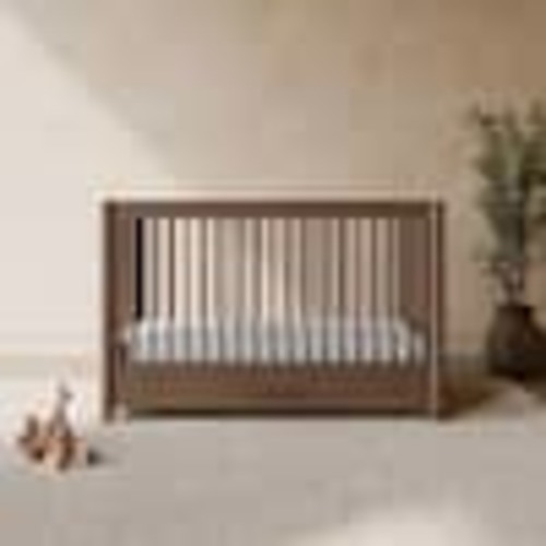 Storkcraft Malta Hazelnut 5-in-1 Convertible Crib with Drawer and Toddler Guardrail 04623-208