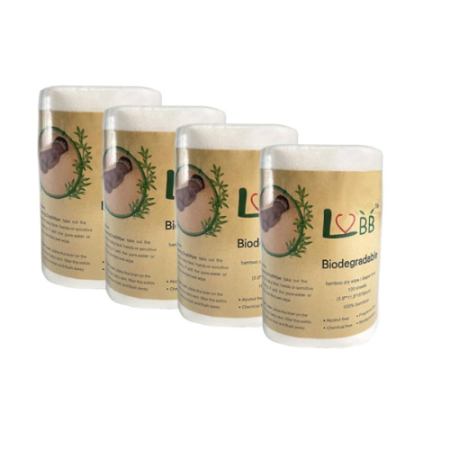 LVBB 100% Bamboo Biodegradable Rayon Cloth Diaper Liners Disposable, Gentle and Soft Disposable Bamboo Diaper Liner, Fragance and Chlorine Free Disposable Liners,White,100 Count/Roll (Pack of 4)
