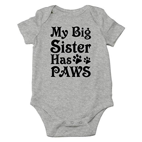 AW Fashions My Big Sister Has Paws Baby Bodysuit Cute Newborn Girl Outfits Funny Romper Baby Boy Clothes