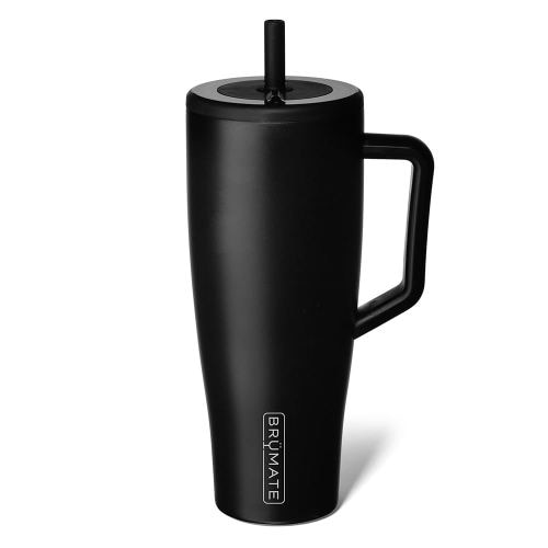 BrüMate Era 40 oz Tumbler with Handle and Straw | 100% Leakproof Insulated Tumbler with Lid and Flexible SoftSip Straw | Made of Stainless Steel | Cup Holder Friendly Base | 40oz (Matte Black)
