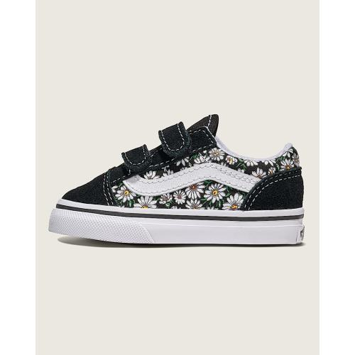 Toddler Old Skool V Daisies Shoe in Black / White | Vans